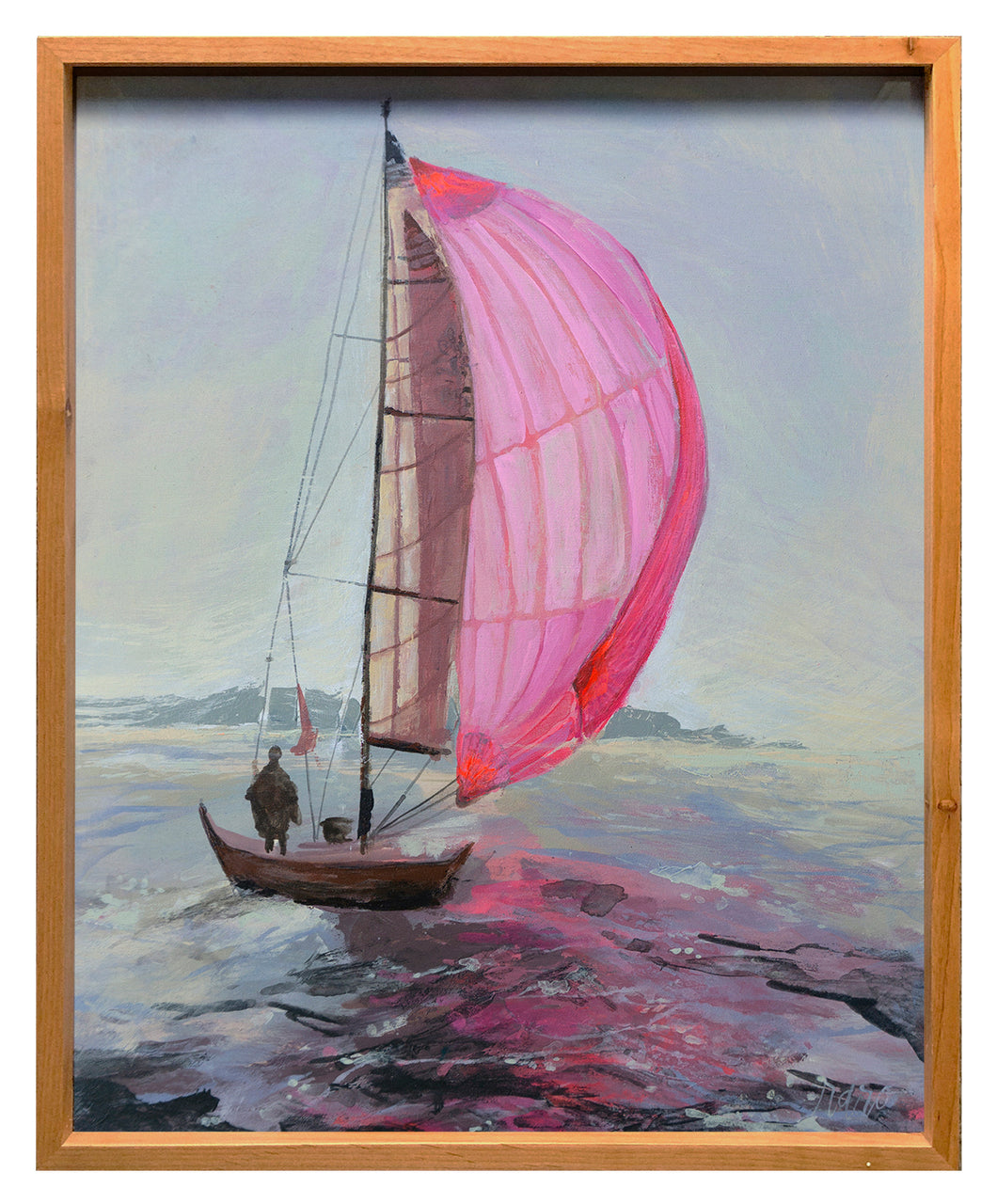 Pink Sailboat 16x20